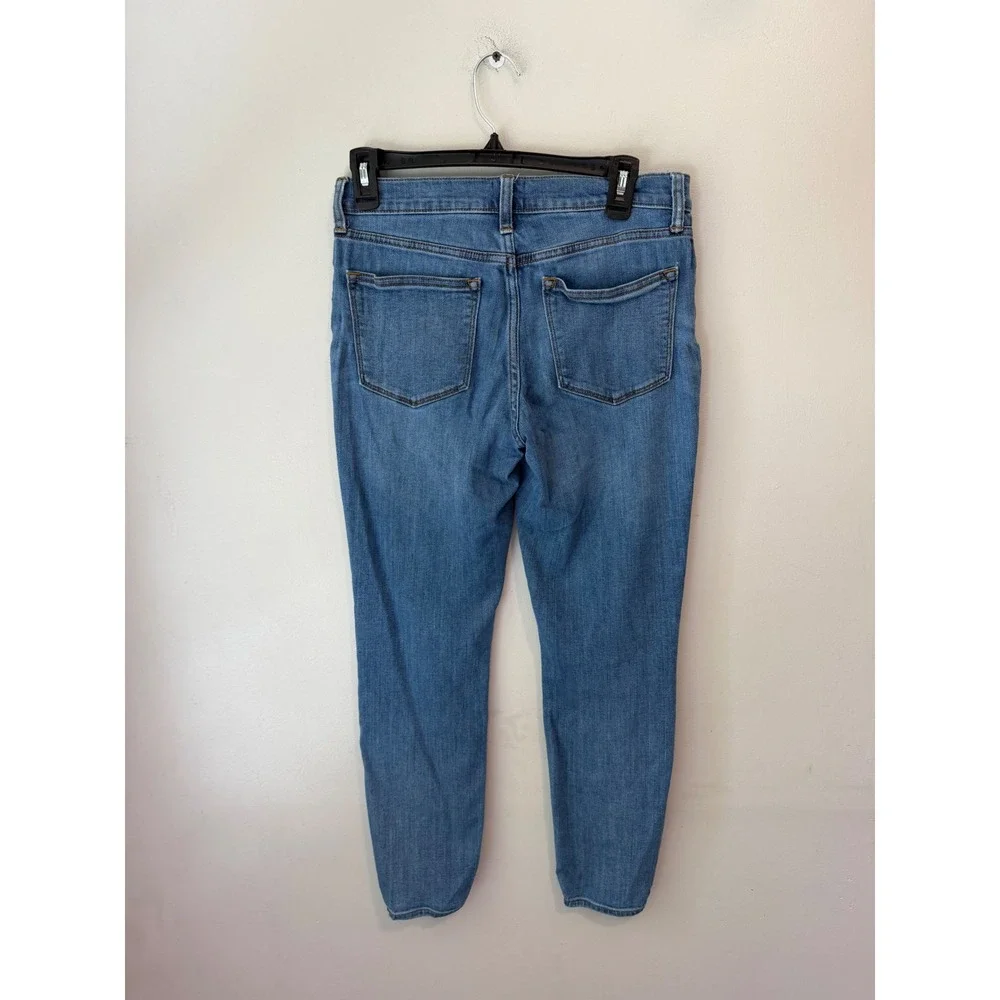 J.Crew 8 Inch Mid-Rise Skinny Jeans Medium Wash Blue Denim Size 27